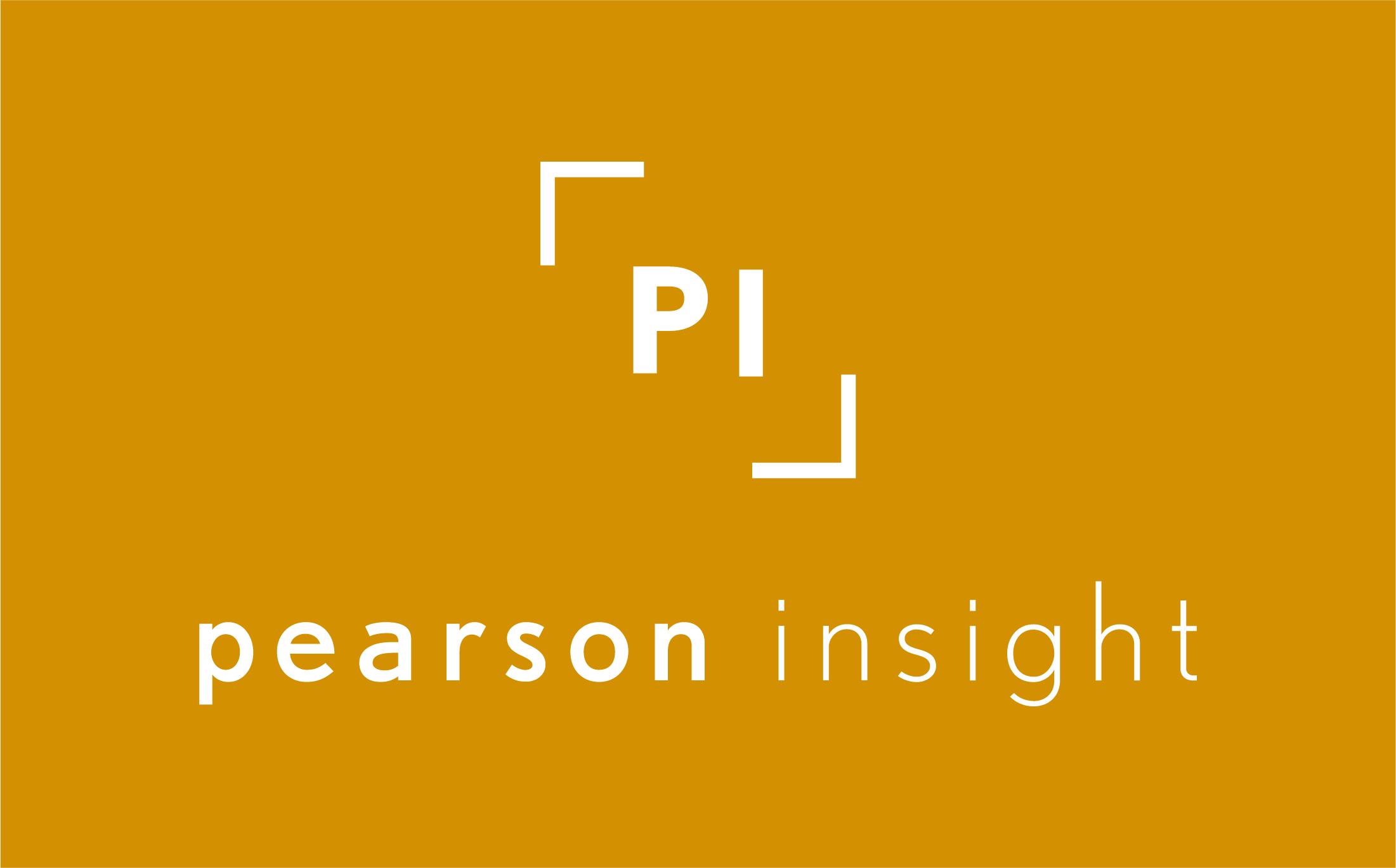 Image shows the new Pearson Insight logo, designed by Frankie Tortora.